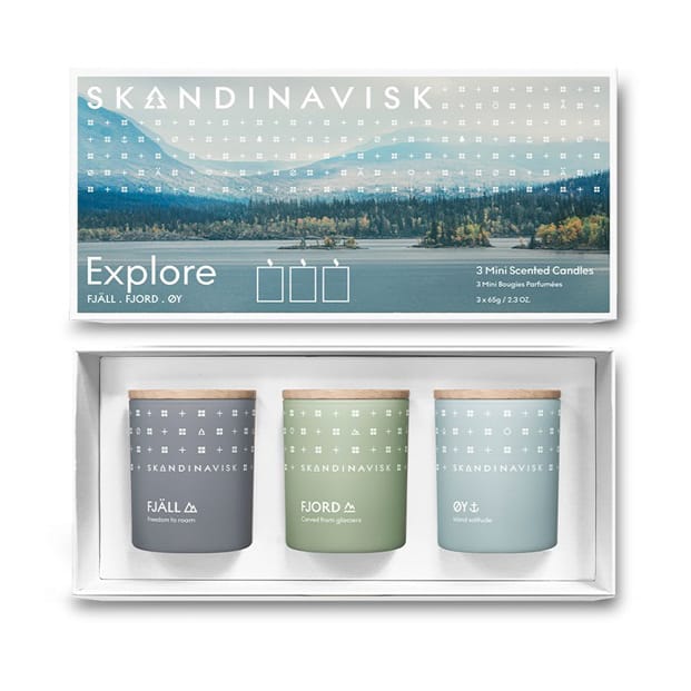 Explore scented candle gift set mini - 3 pieces - Skandinavisk