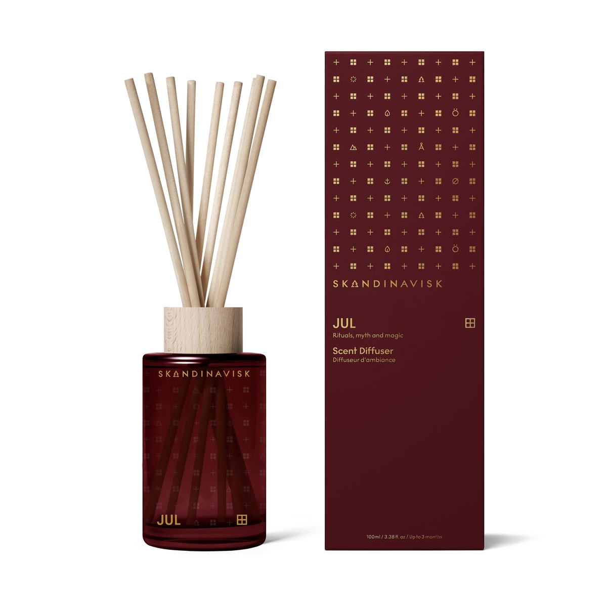 Skandinavisk JUL fragrance sticks 100 ml | Scandinavian Design | Scented candles & diffusers | Red