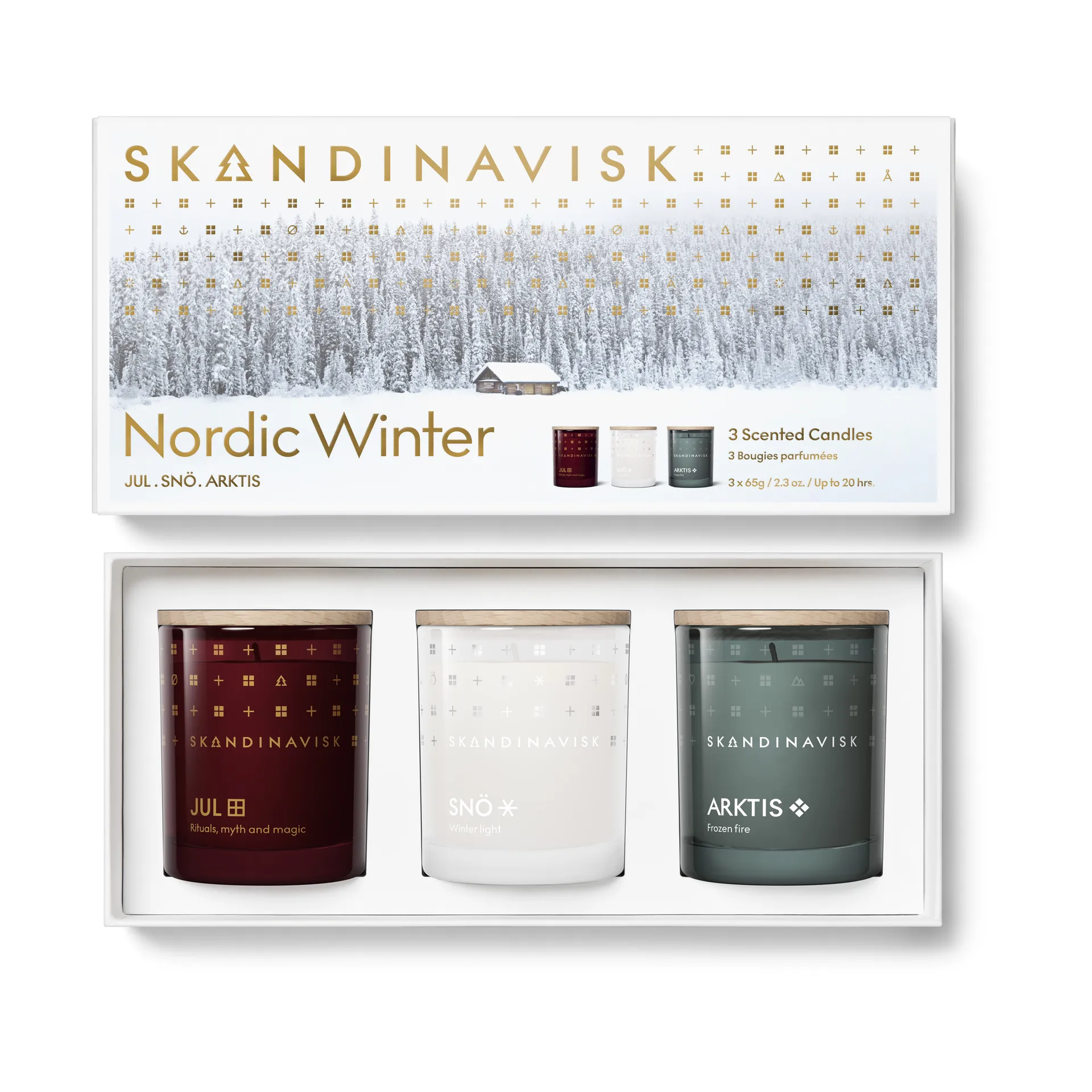 Nordic Winter scented candle gift set 3 parts, 65 g Skandinavisk