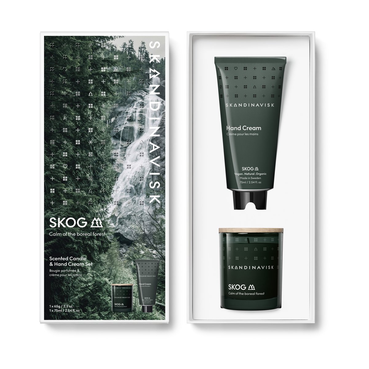 Skandinavisk SKOG scented candle & hand cream 65 g + 75 ml