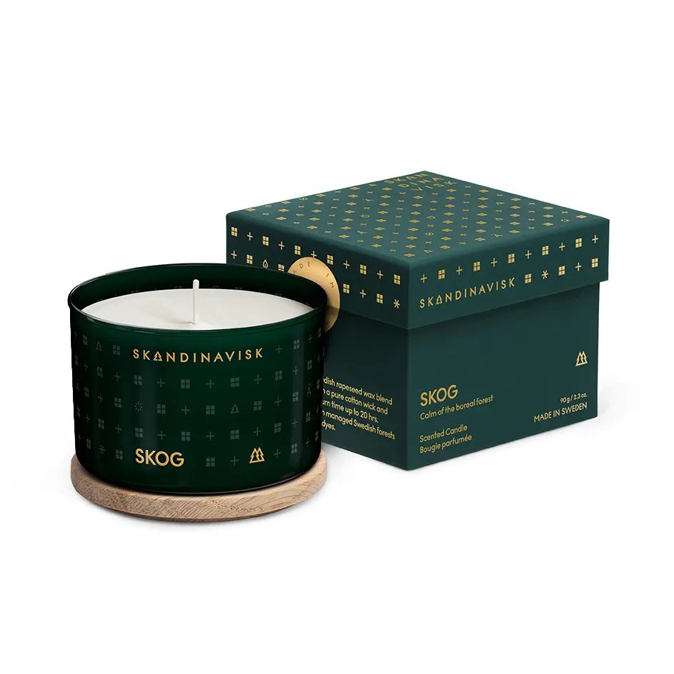 Skog scented candle with lid, 90 g Skandinavisk