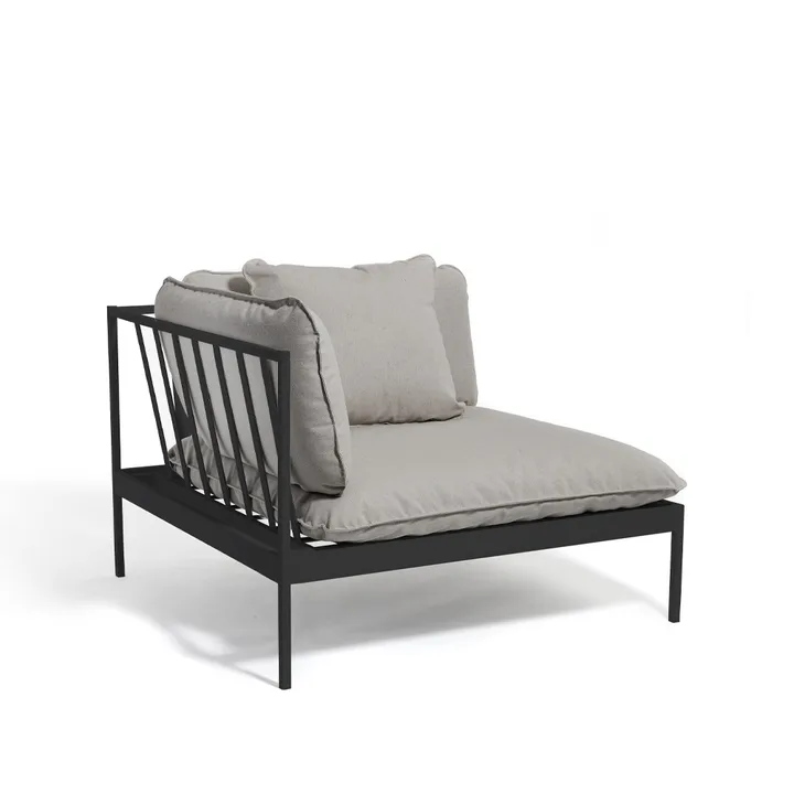 Bönan modular sofa - Fiord 551 beige, corner, d. grey aluminium frame - Skargaarden