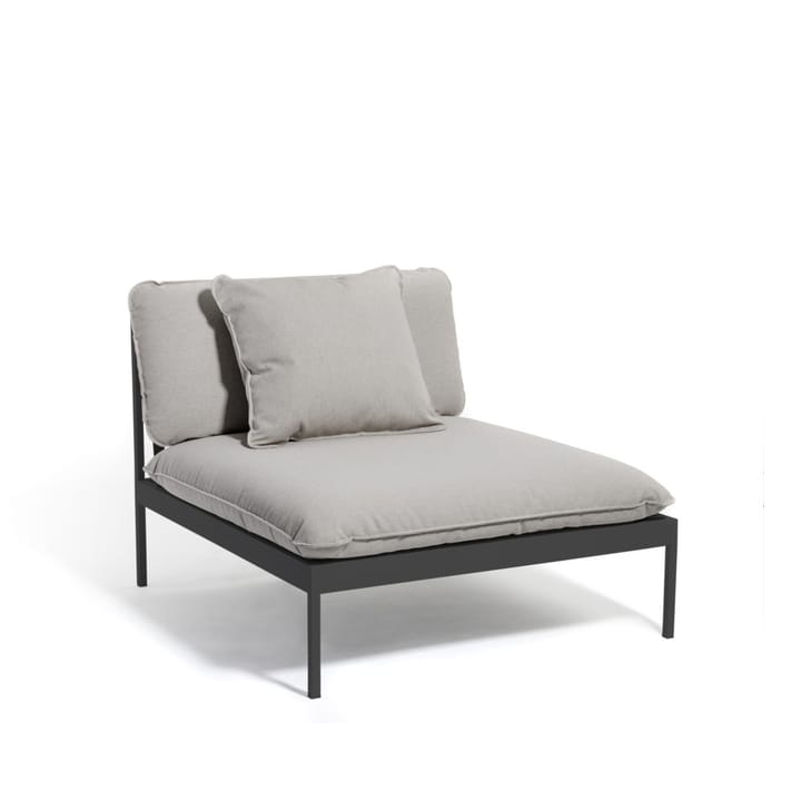 Bönan modular sofa - Sunbrella Sling light grey, 1-seat, d. grey aluminium frame - Skargaarden