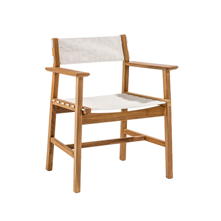 Djurö armchair - Batyline white, teak - Skargaarden