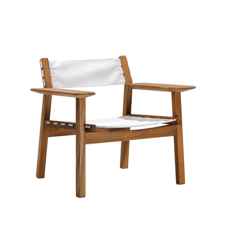 Djurö lounge chair - Batyline white, teak - Skargaarden