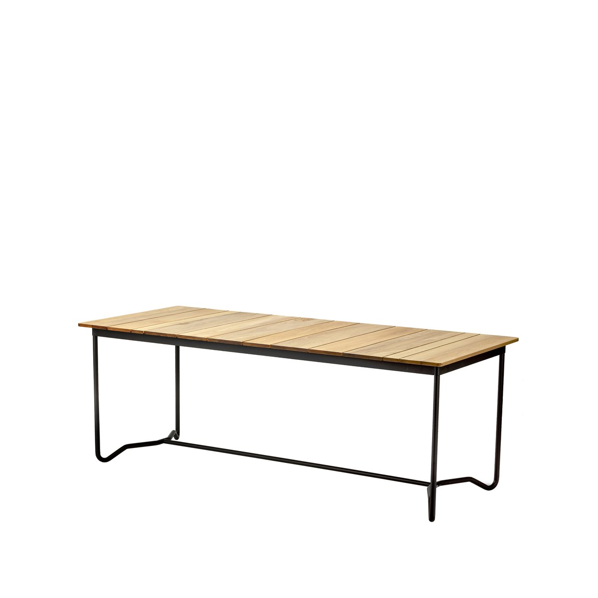 Skargaarden Grinda bench Teak, black frame | Scandinavian Design | Brown