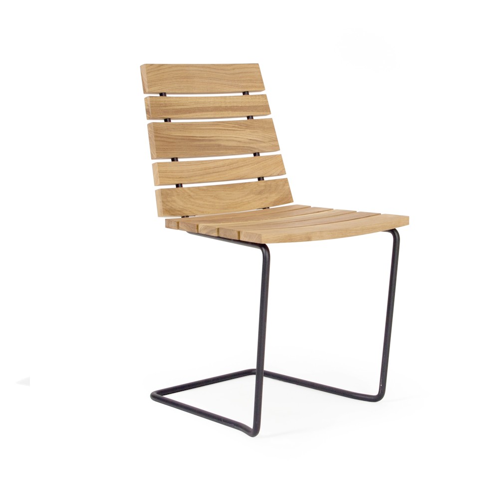 Skargaarden Grinda chair Teak, black frame | Scandinavian Design | Garden chairs | Brown