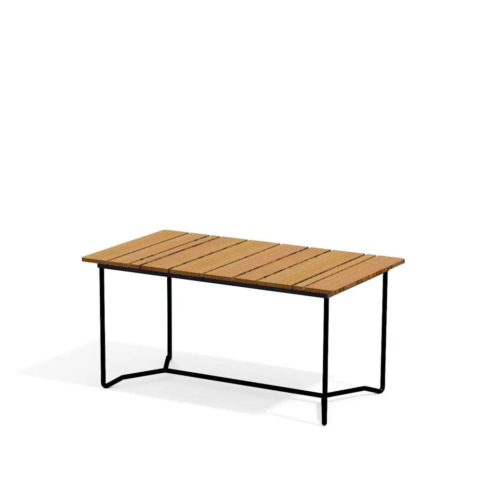 Skargaarden Grinda table Teak, medium, black frame | Scandinavian Design | Garden tables | Brown