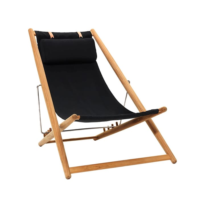 H55 lounge chair teak - Agora Nautic black - Skargaarden