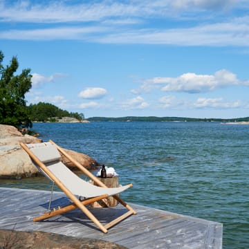 H55 lounge chair teak - Agora Nautic navy blue - Skargaarden