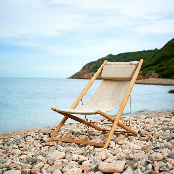 H55 lounge chair teak - Agora Nautic navy blue - Skargaarden