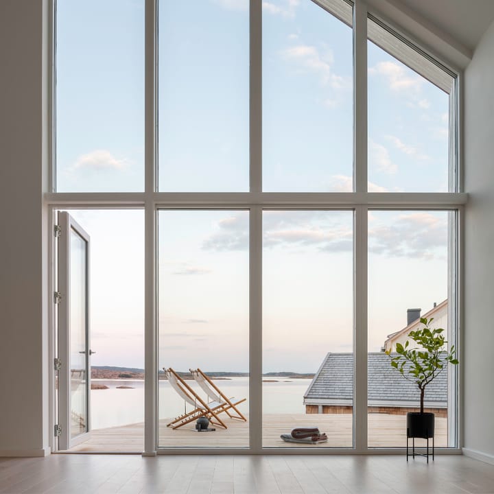 H55 lounge chair teak, Agora Nautic white Skargaarden