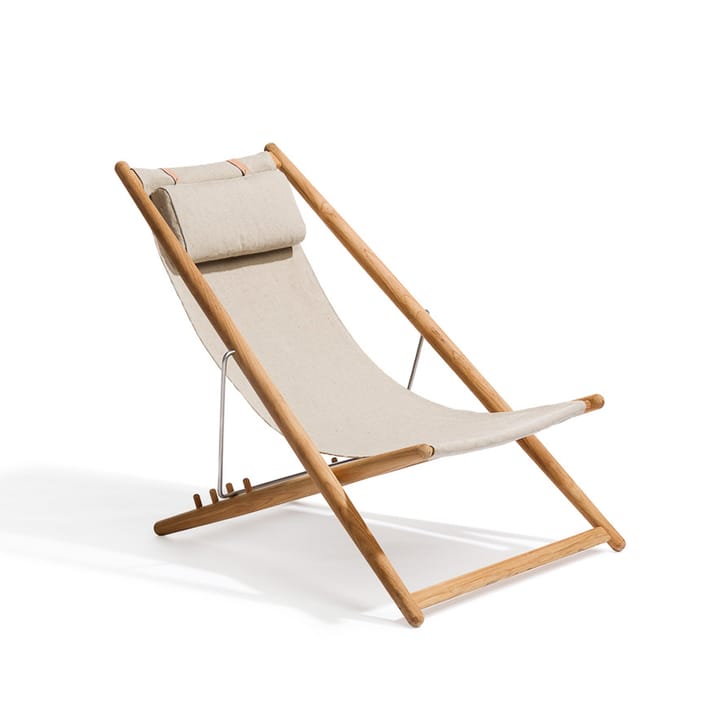 H55 lounge chair teak - Sunbrella Heritage Ash light grey - Skargaarden