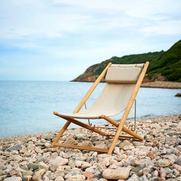 H55 lounge chair teak - Sunbrella Heritage Ash light grey - Skargaarden