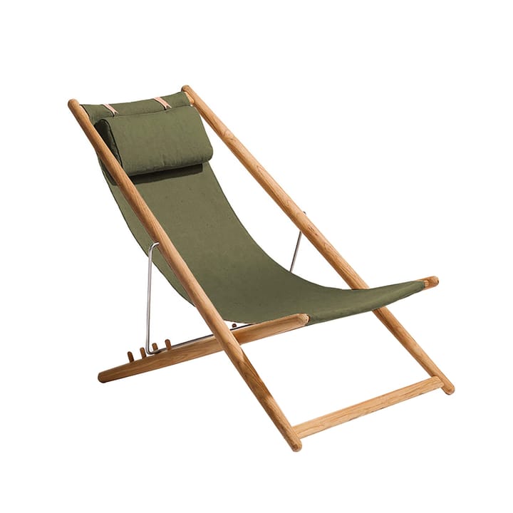 H55 lounge chair teak - Sunbrella Heritage Leaf green - Skargaarden