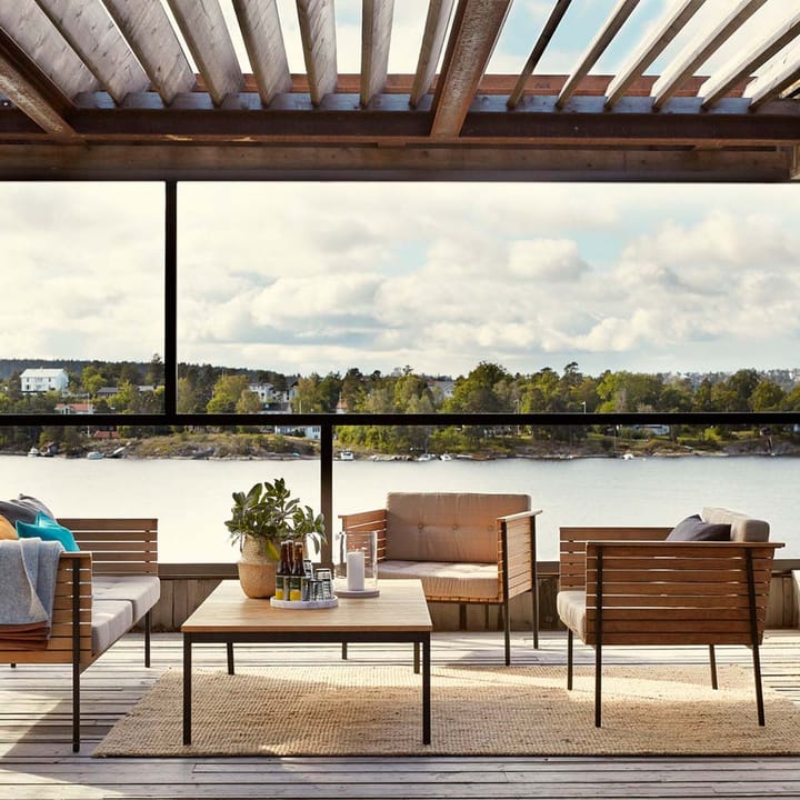 Häringe lounge chair, Sunbrella Natté Nature Grey-teak-black Skargaarden