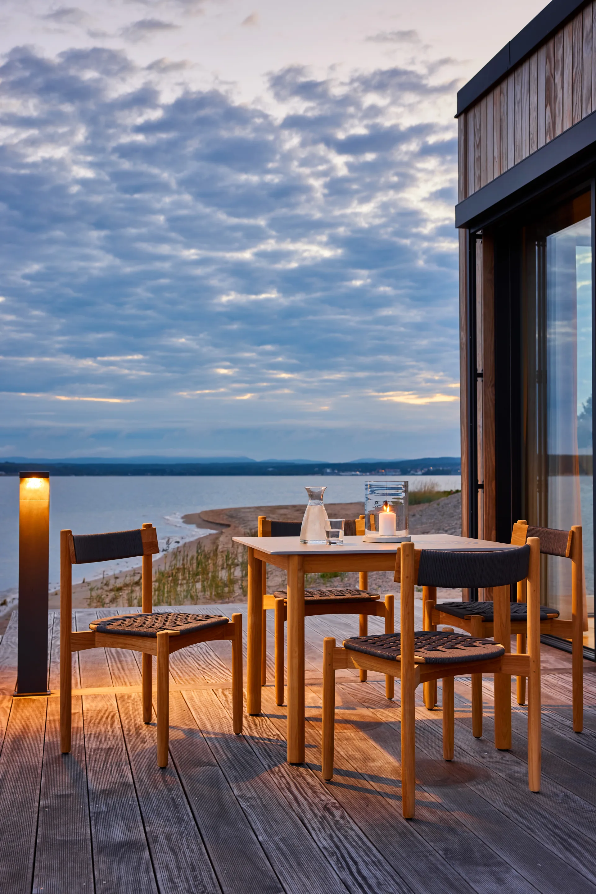 Koster dining table 98x95x74 cm composite table top and teak Skargaarden