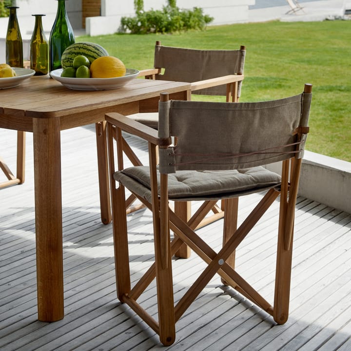 Kryss Dining armchair - Agora Nautic black, teak - Skargaarden