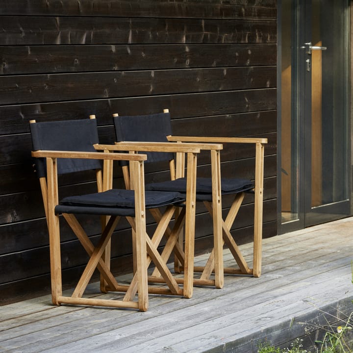Kryss Dining armchair, Slate dark grey, teak Skargaarden