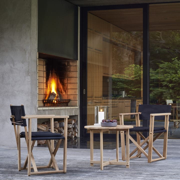 Kryss Dining armchair, Slate dark grey, teak Skargaarden