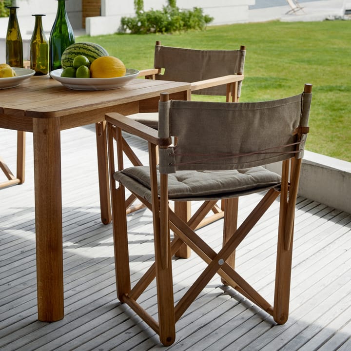 Kryss Dining armchair, Slate dark grey, teak Skargaarden