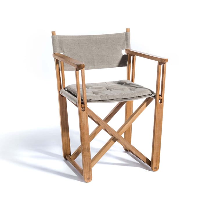 Kryss Dining armchair - Sunbrella Ashe light grey, teak - Skargaarden