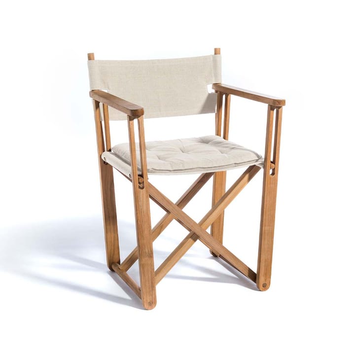 Kryss Dining armchair - Sunbrella Heritage Papyrus beige, teak - Skargaarden