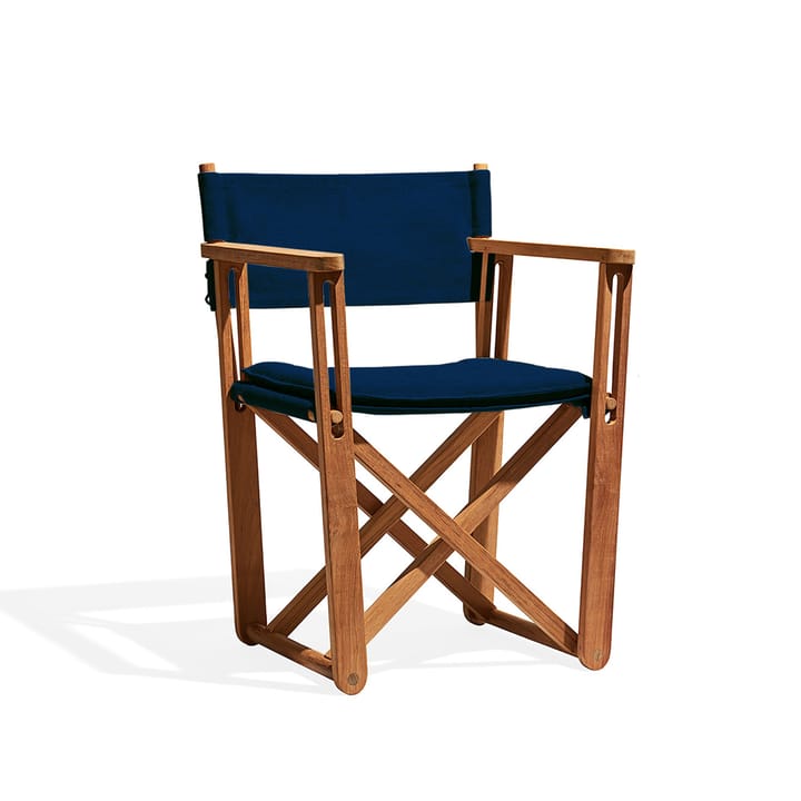 Kryss Lounge armchair - Agora Nautic navy blue, teak - Skargaarden