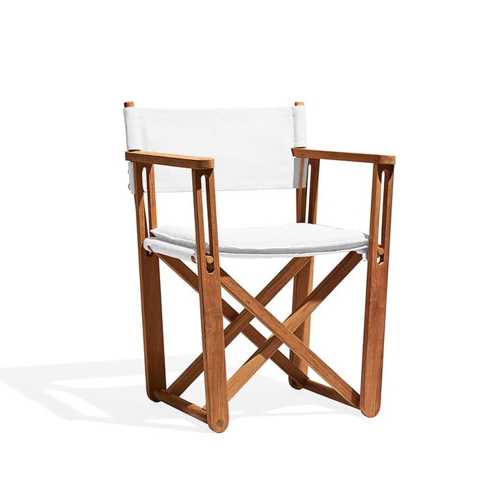 Kryss Lounge armchair - Agora Nautic white, teak - Skargaarden