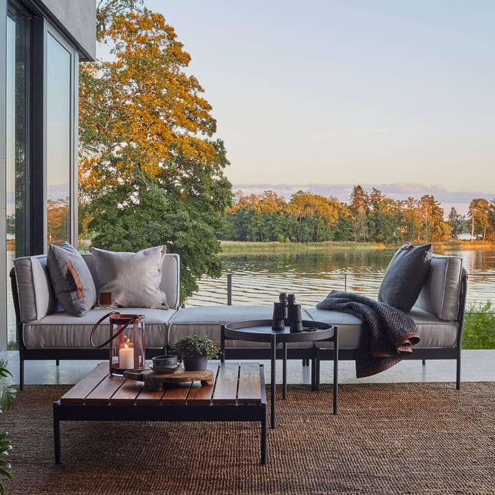 Lidö coffee table, Teak, d. grey aluminium frame Skargaarden