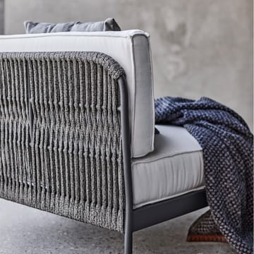 Lidö modular sofa - Sunbrella Deave silver grey, foot stool, d. grey aluminium frame - Skargaarden