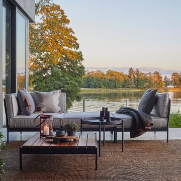 Lidö modular sofa - Sunbrella Deave silver grey, foot stool, d. grey aluminium frame - Skargaarden