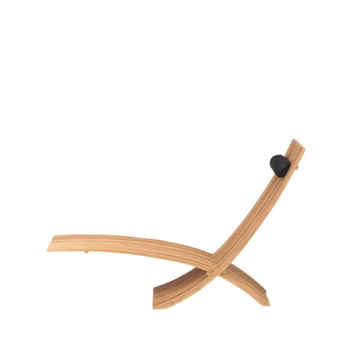 Nozib lounge chair - Teak, black neck rest in leather - Skargaarden