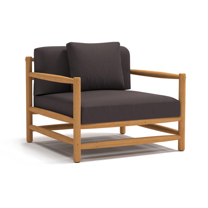 Saltholm lounge armchair teak-grey brown cushion - undefined - Skargaarden