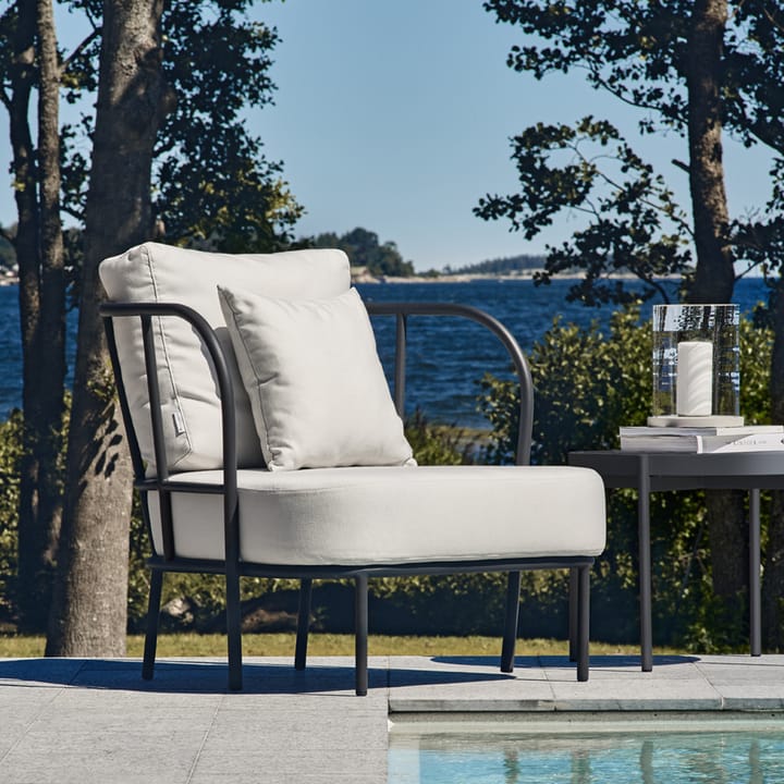 Saltö lounge chair - Sunbrella silver grey, charcoal grey aluminium frame - Skargaarden