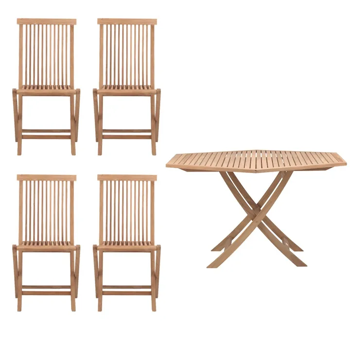 Viken Outdoor dining group - 1 table and 4 chairs - teak - Skargaarden
