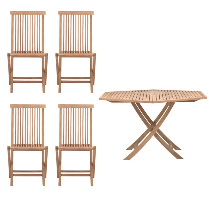 Viken Outdoor dining group - 1 table and 4 chairs - teak - undefined - Skargaarden