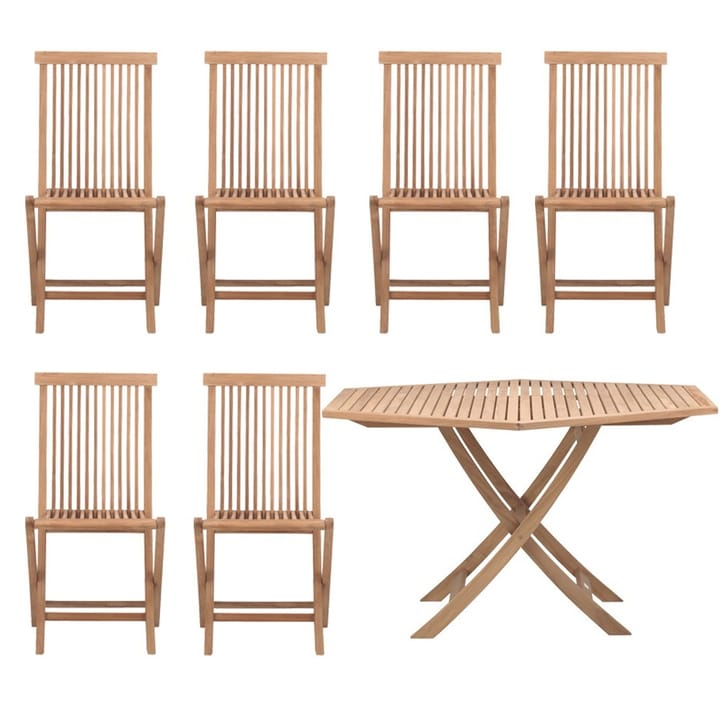 Viken Outdoor dining group - 1 table and 6 chairs - teak - undefined - Skargaarden