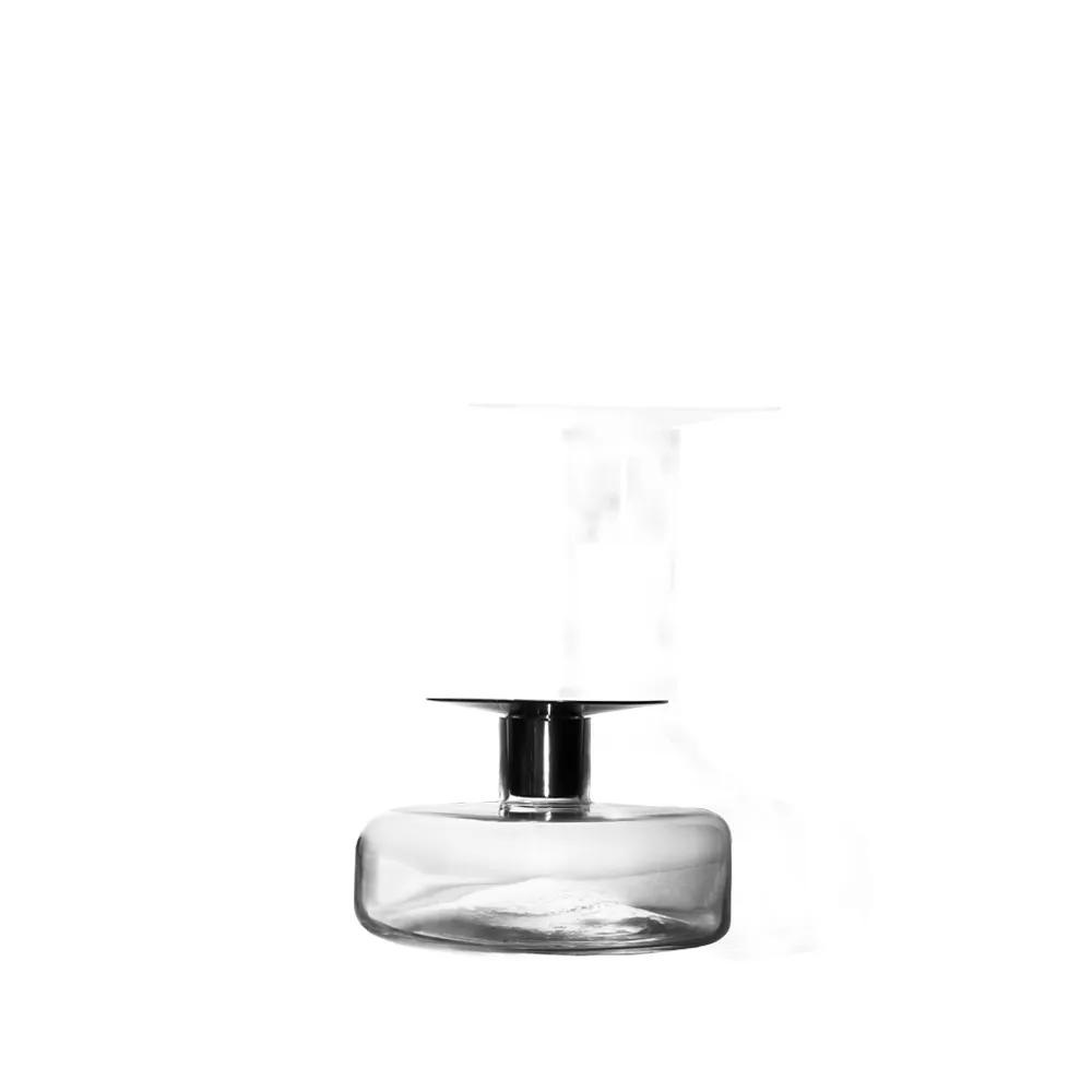 Halo candle sticks, Clear. small Skrufs Glasbruk