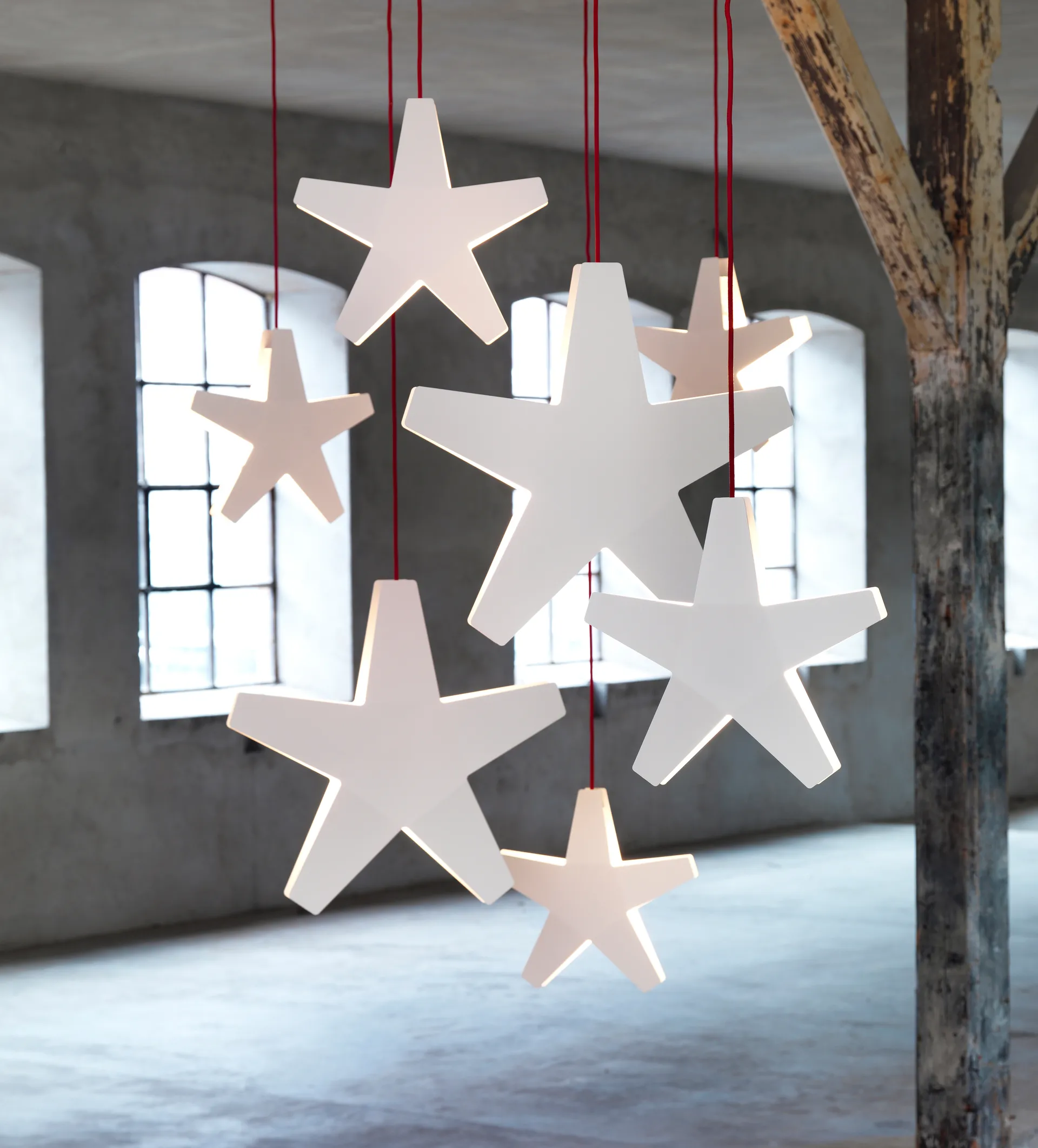 Advent Stjärna Advent star, White-red cord, 40 cm SMD Design