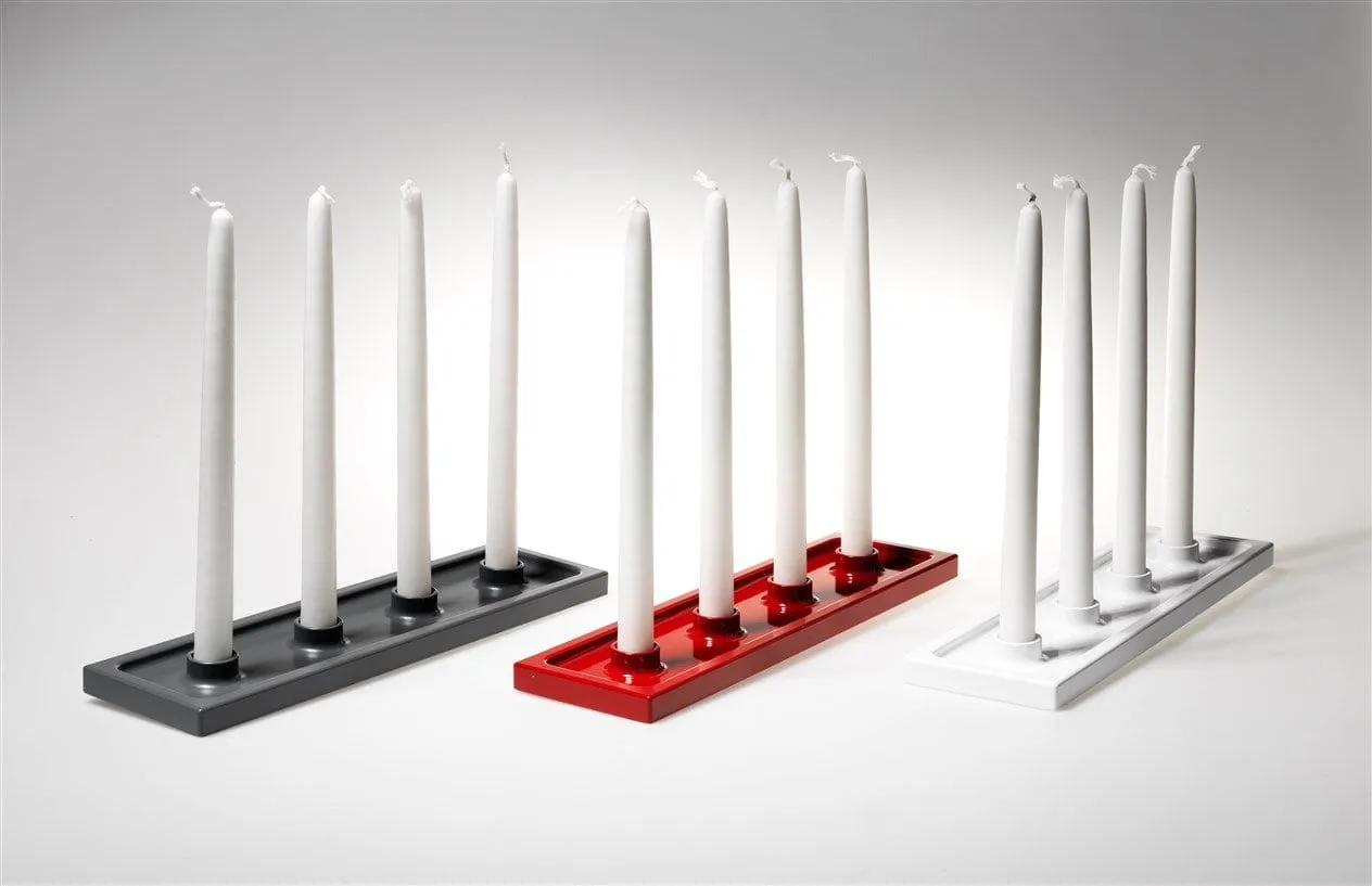 Crater advent candleholder, Red, 4 lights SMD Design