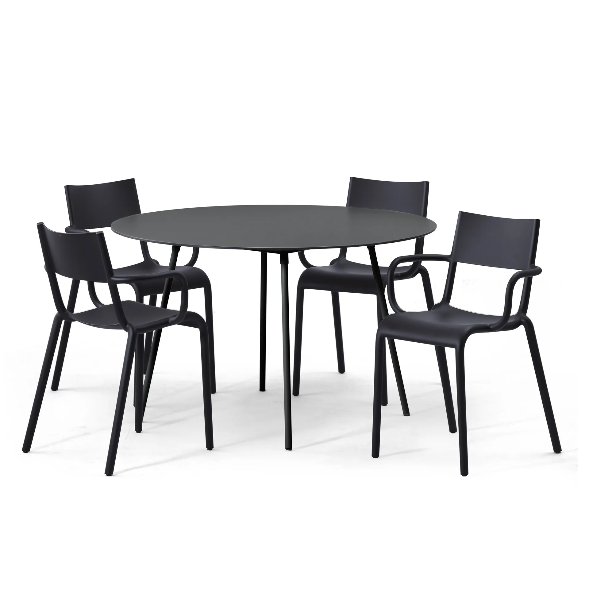 Ella dining table round, Dark grey SMD Design