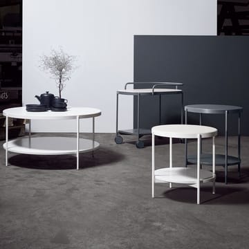 Lene coffee table - White, white pigmented ash veneer - SMD Design