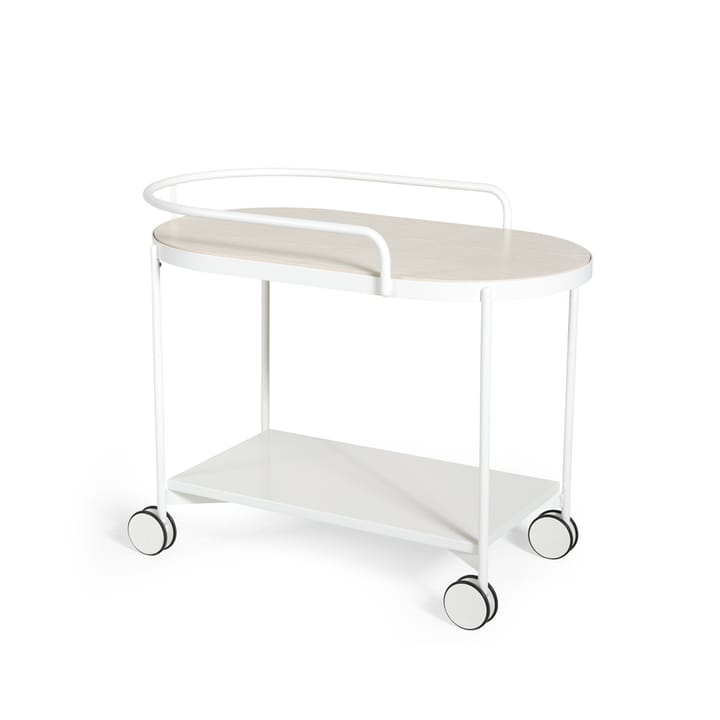 Lene serving trolley - White, white pigmented ash veneer - SMD Design