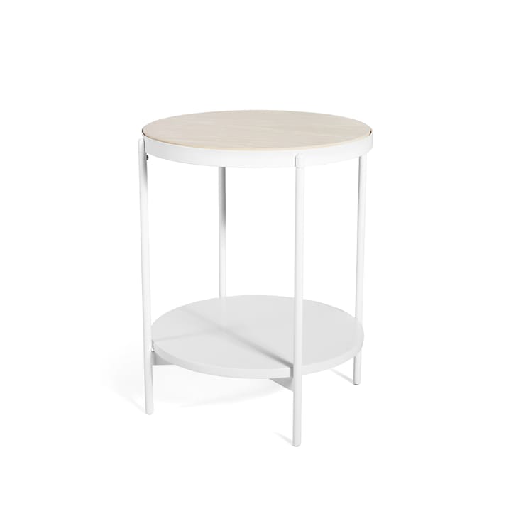 Lene side table - White, high, white pigmented ash veneer - SMD Design