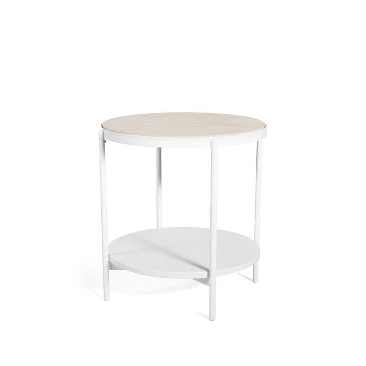 Lene side table - White, low, white pigmented ash veneer - SMD Design