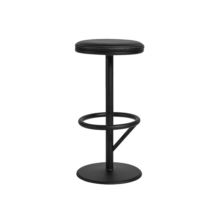 Orbit barstool low - Black matte, black leather - SMD Design