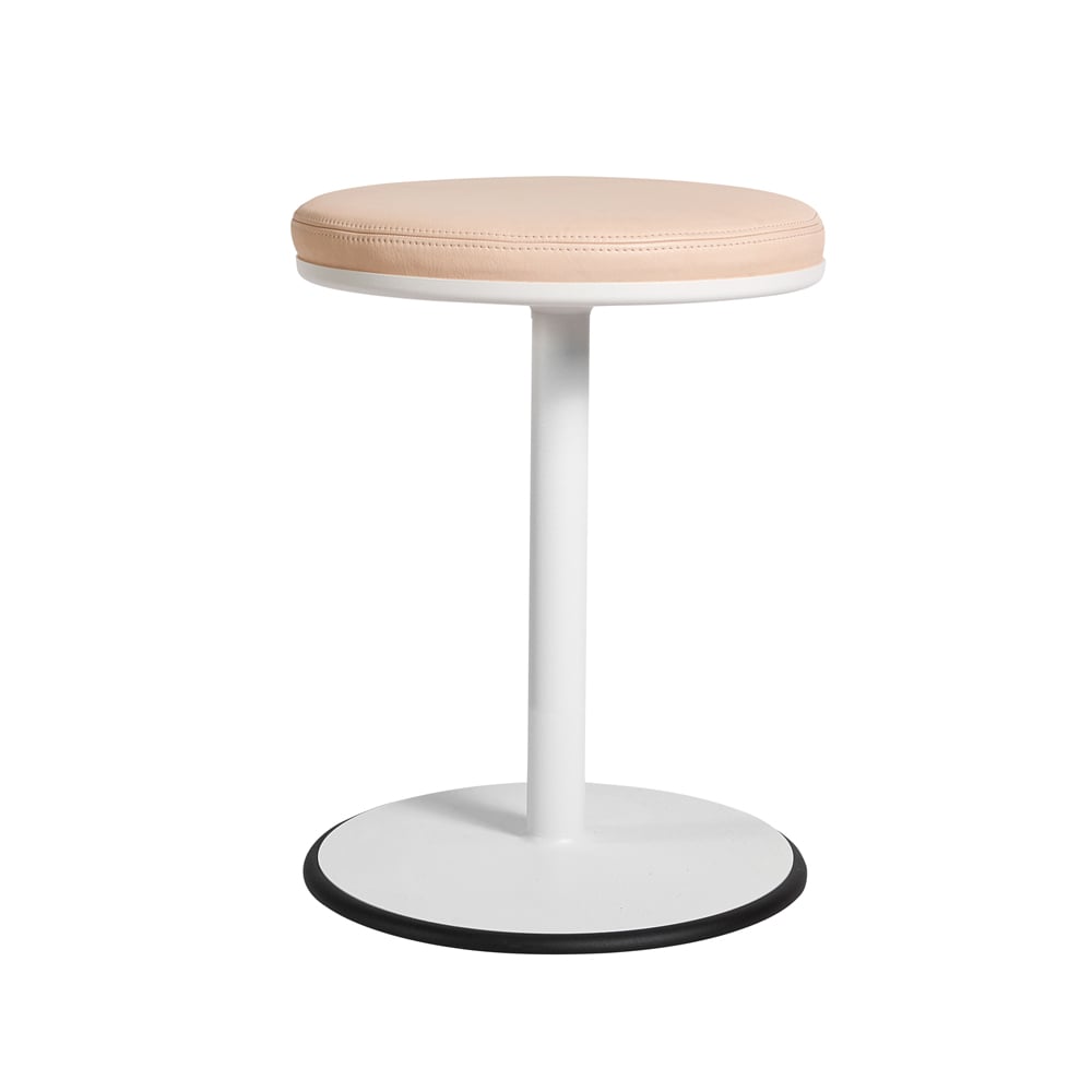 SMD Design Orbit stool White, light brown leather | Scandinavian Design | Stools | White
