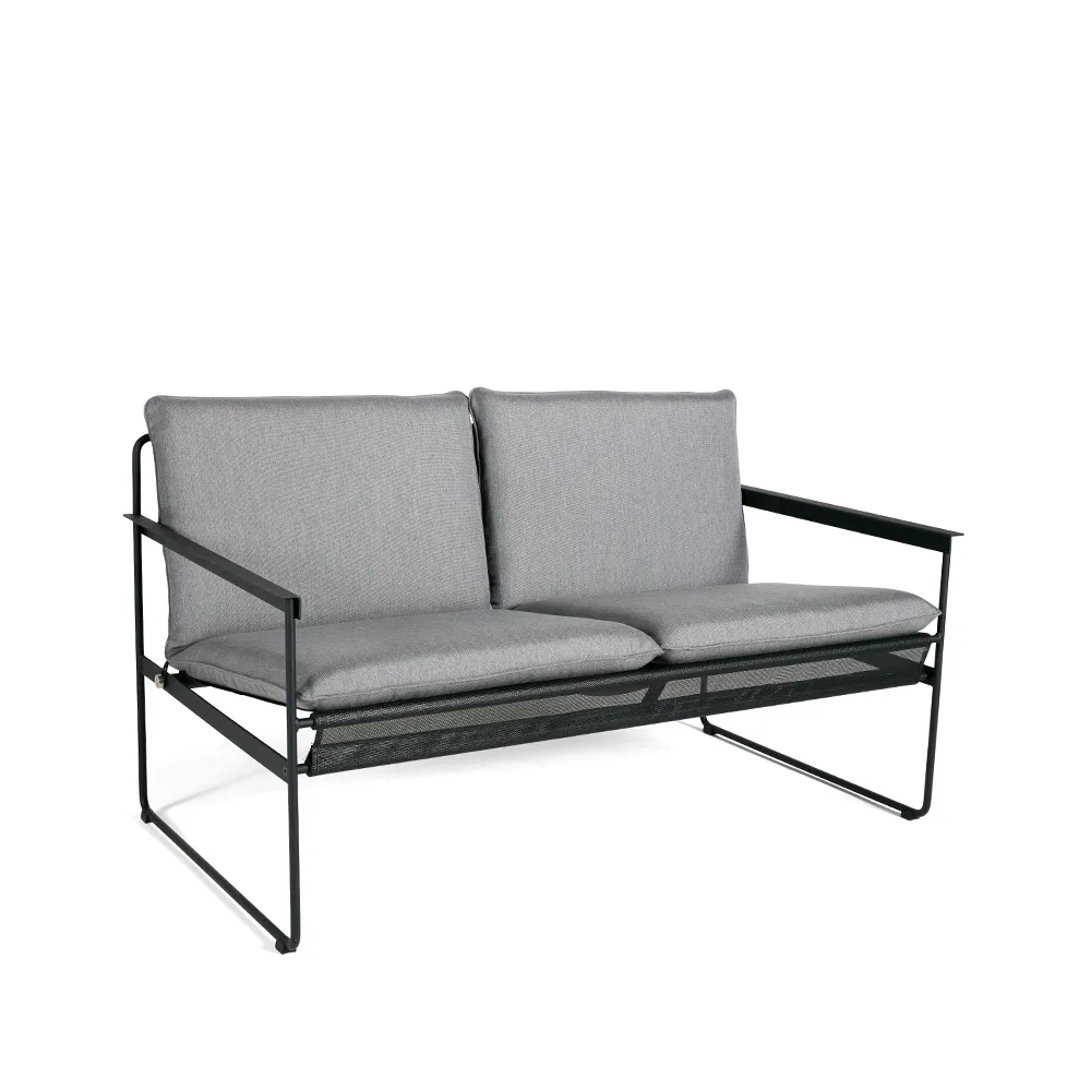 SMD Design Slow 2-seat sofa Sunbrella grey-black steel stand