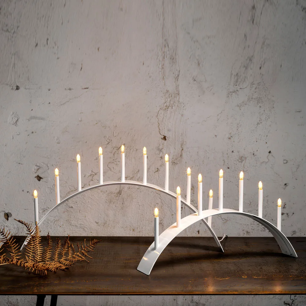 Spica Bow 7 Advent candle holder, White SMD Design